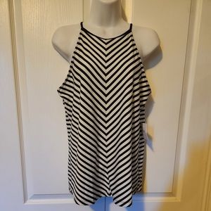 Black & White Perseption Concept size S stripe top with tie back